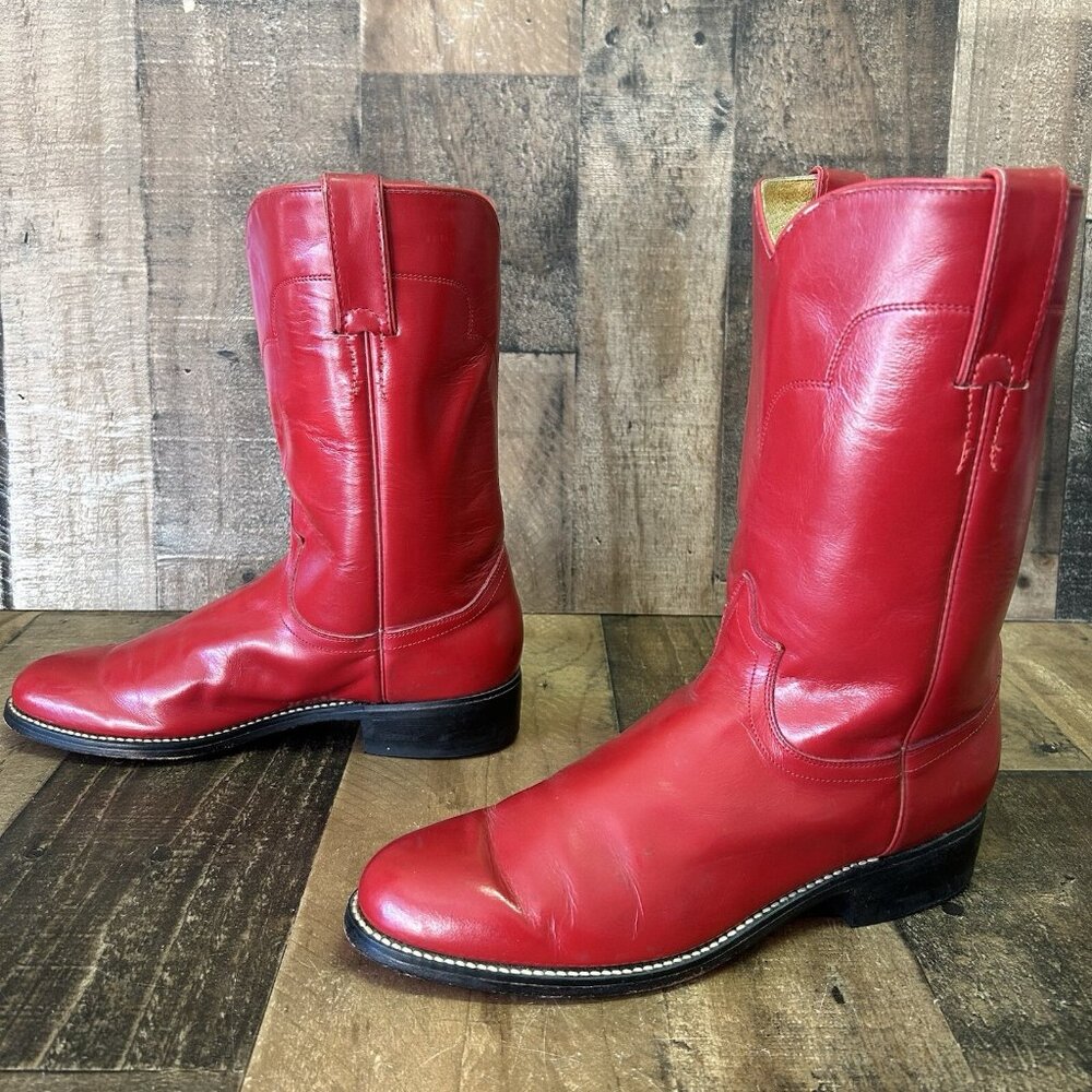 Tony Lama Vintage Round Toe Red Western Cowboy Boots Womens 7 B